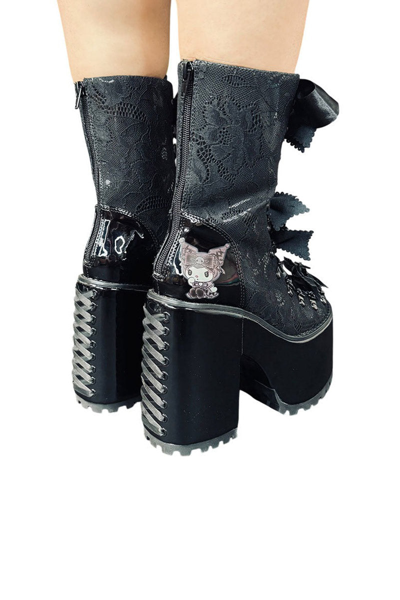 6 inch heel corset boots