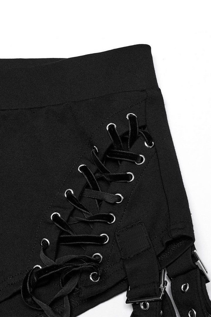 womens velvet lace-up corset pants