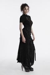 lace-up corset long maxi skirt