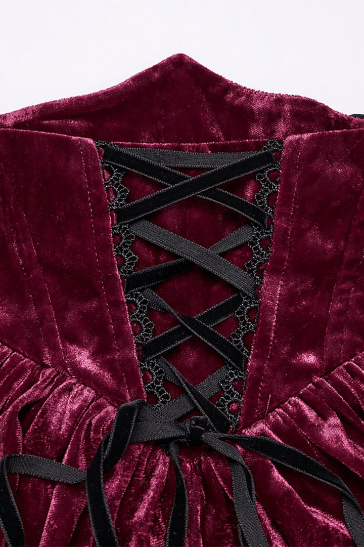 red velvet maxi mermaid tail skirt