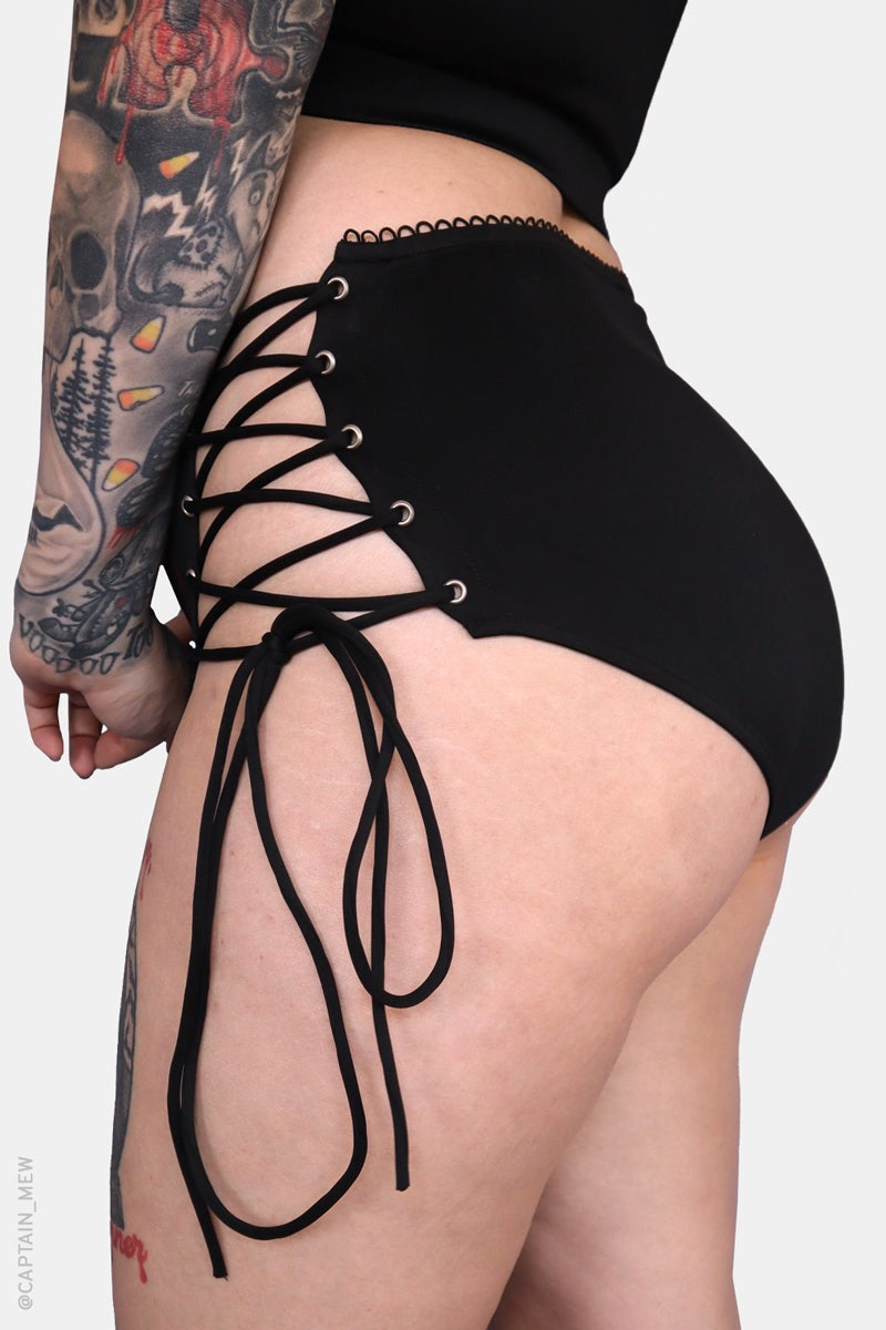 one-piece lace-up cut out one piece swimsuit 