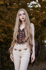 gothic moth wings corset top