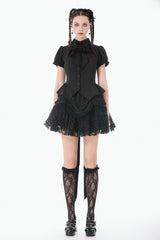 ruffled puff sleeve gothic blouse
