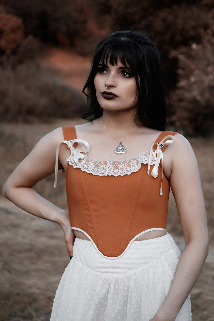 brown corset top