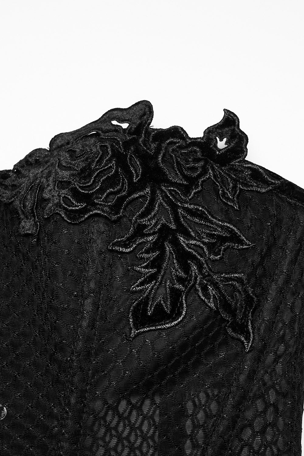 lace-up embroidered gothic black bustier top by punk rave