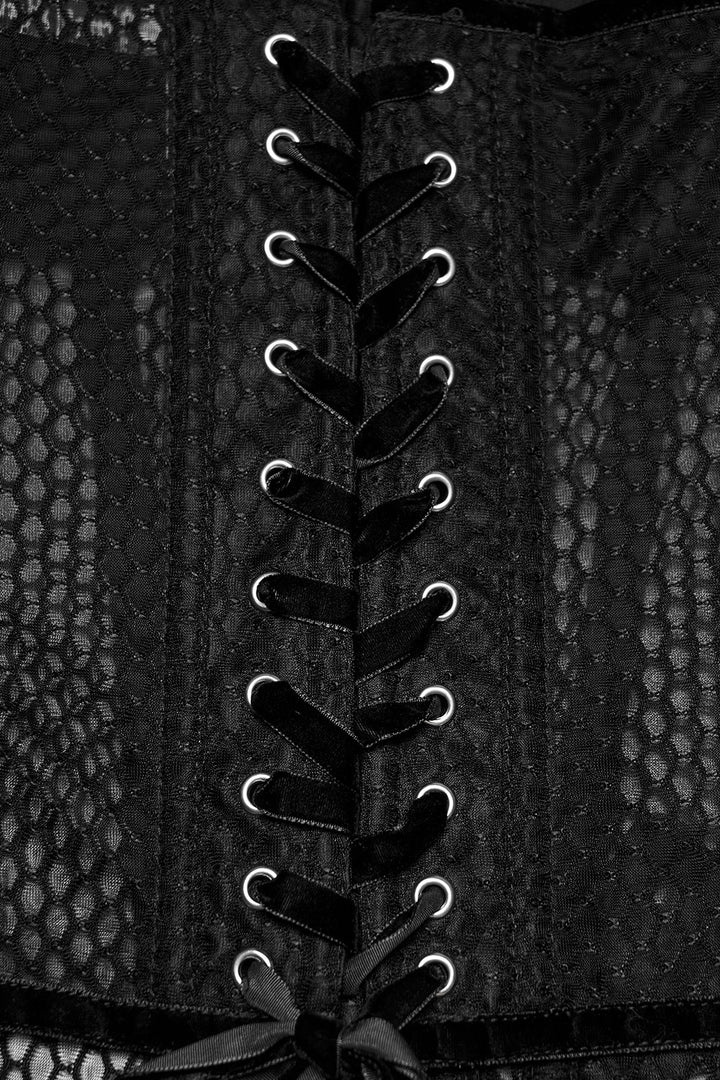 velvet lace-up corset