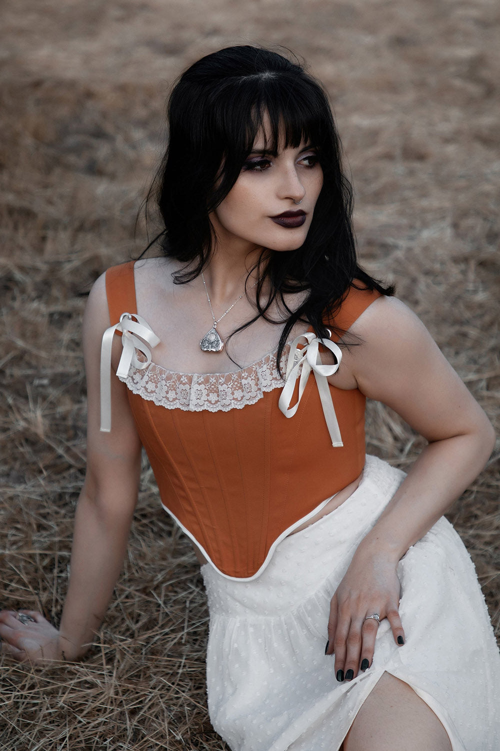 light brown corset top