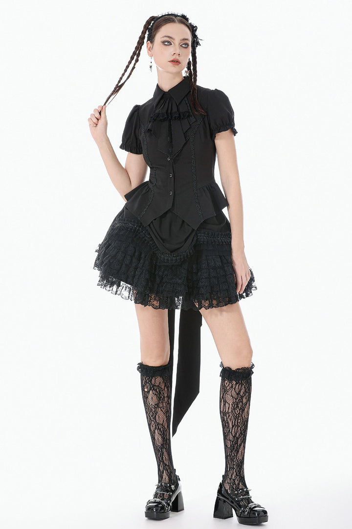 dark lolita puff sleeve gothic blouse