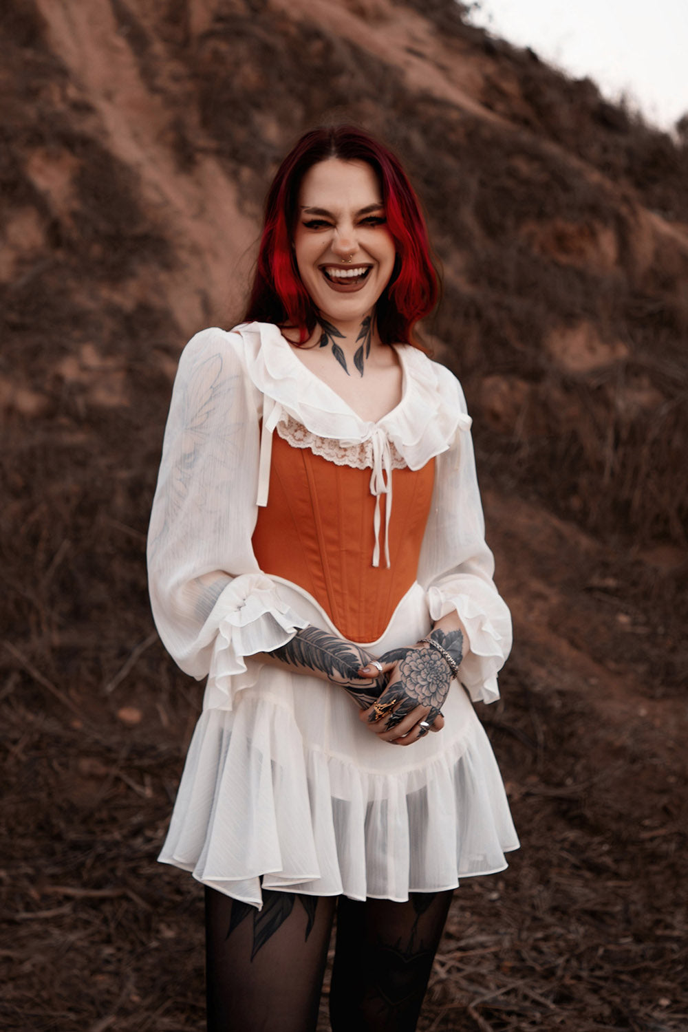 womens lively ghosts lace-up brown corset top