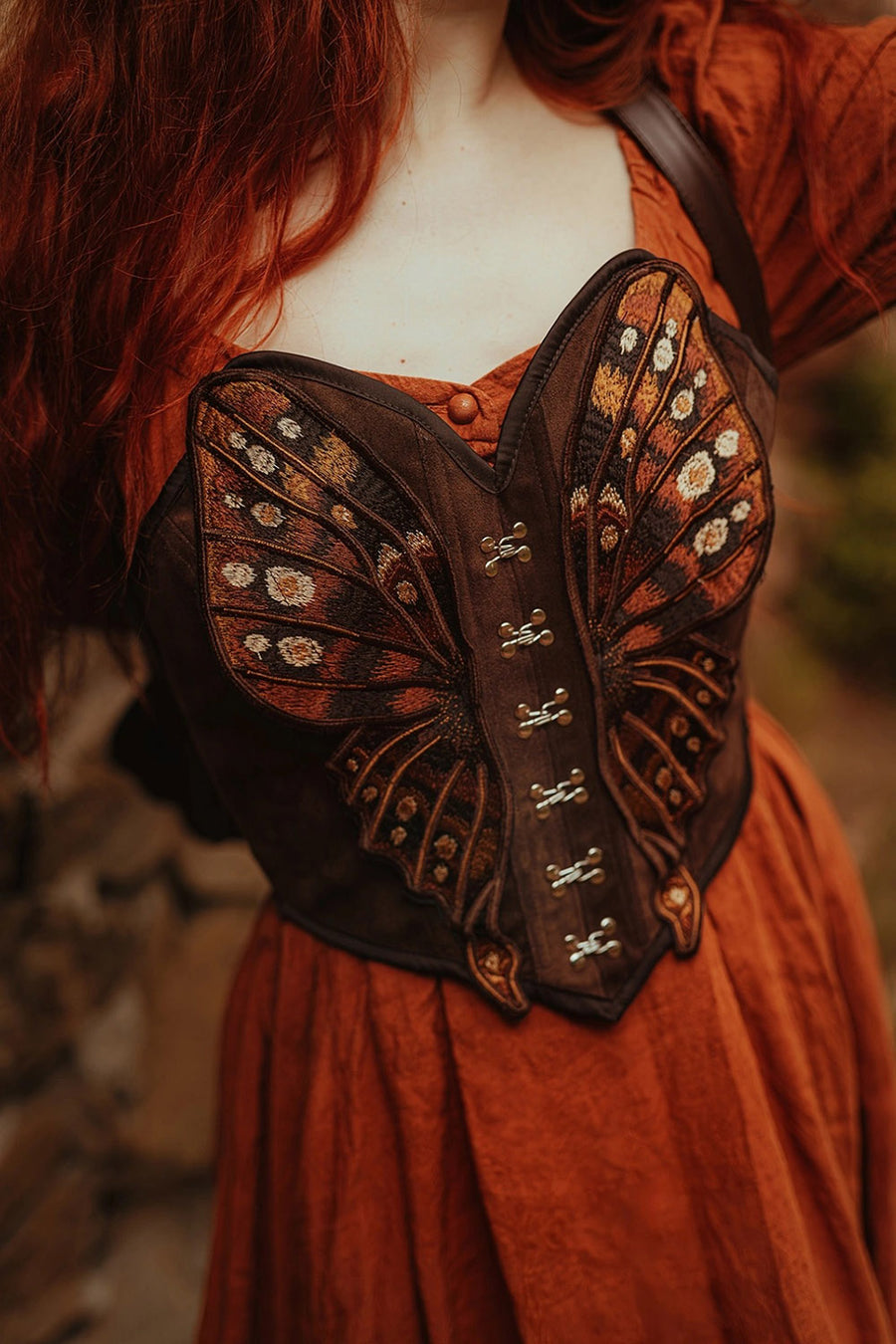 womens moth wings corset top