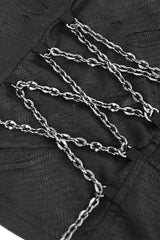 gothic chain punk halter neck top