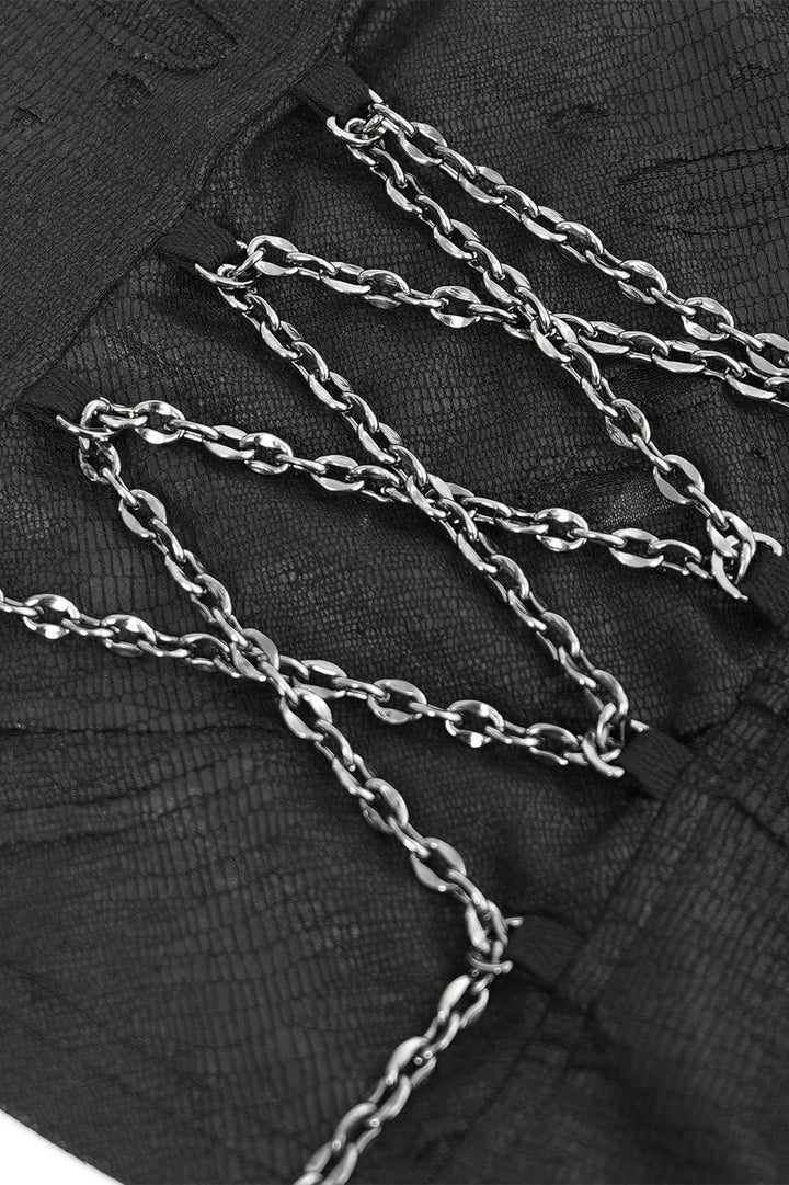 gothic chain punk halter neck top