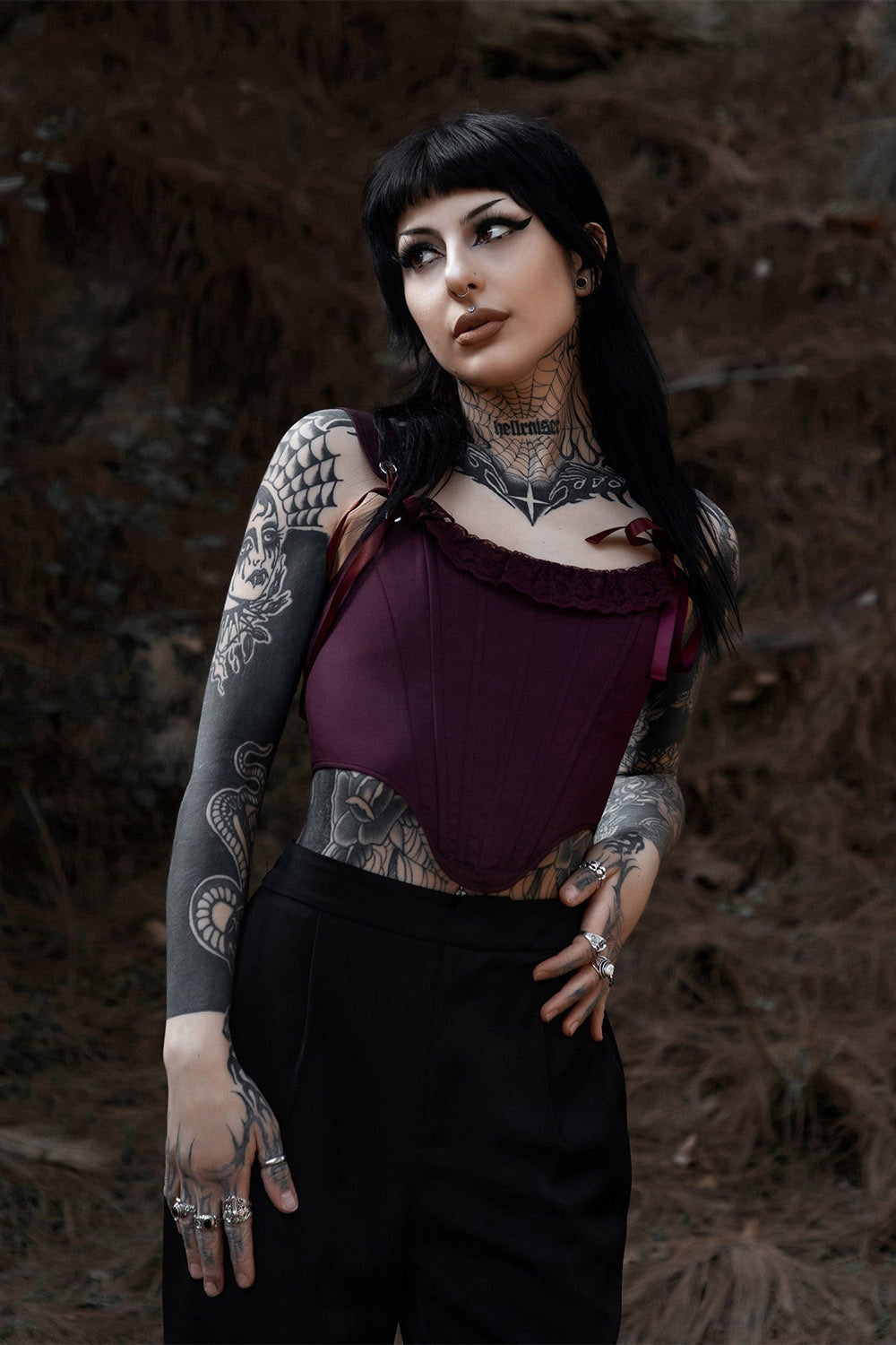 deep purple corset top
