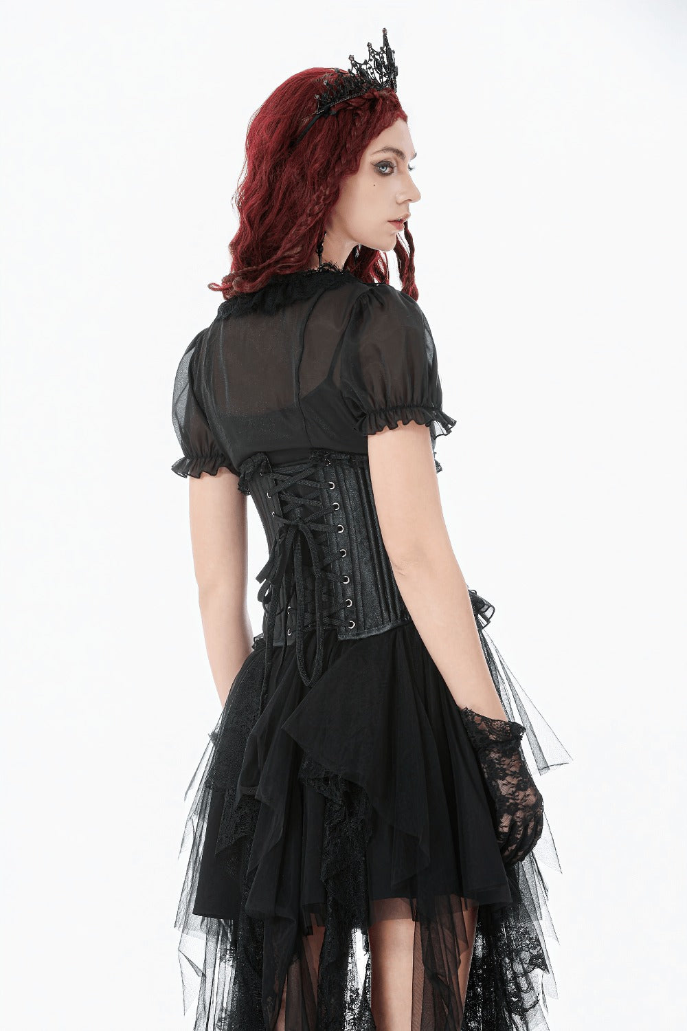 adjustable goth underbust corset