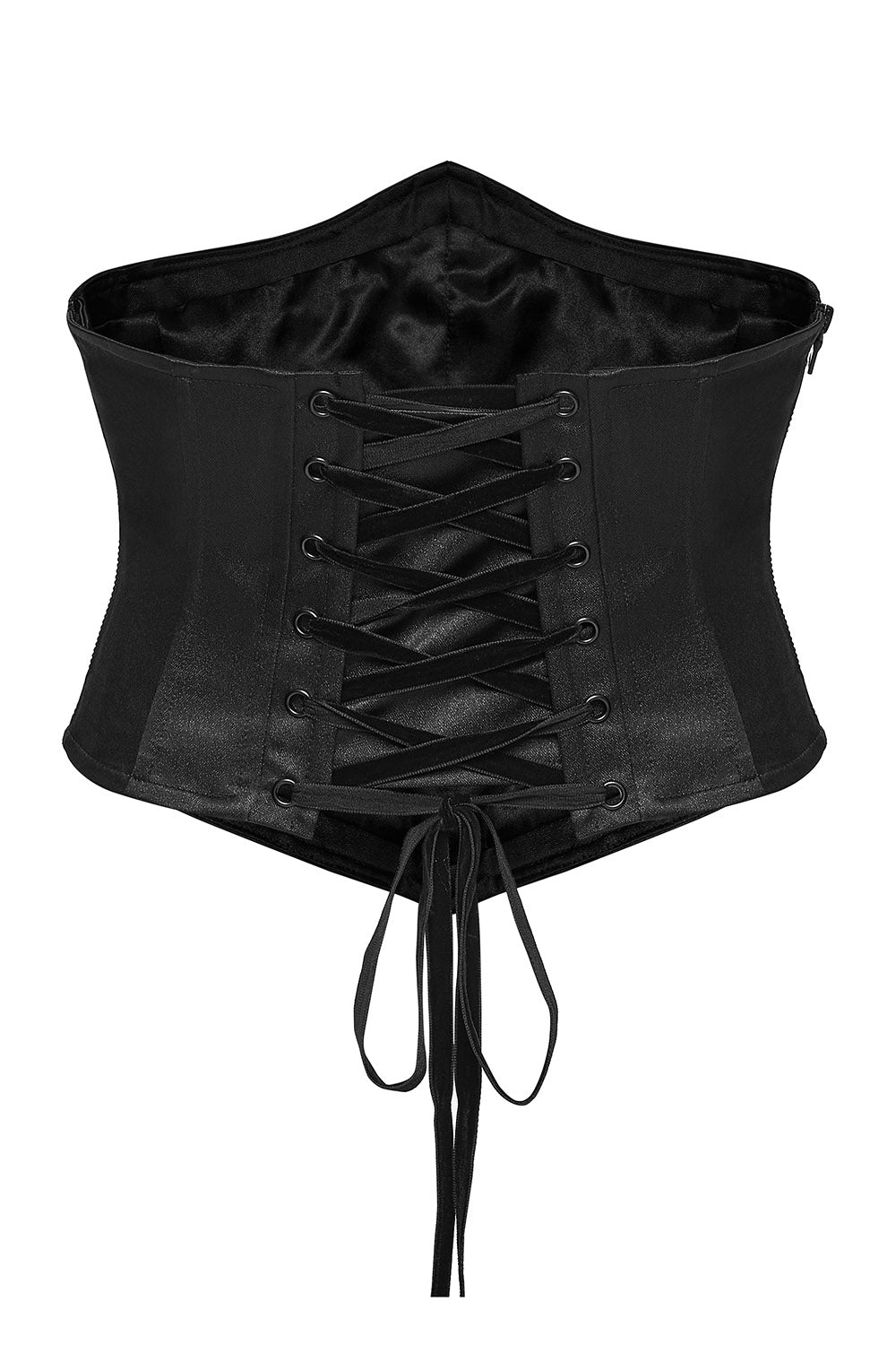 romantic goth black beaded womens underbust satin corset by punk rave