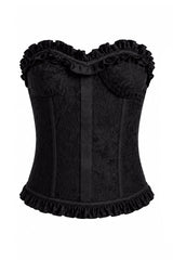 black lace bodice top with sweetheart neckline