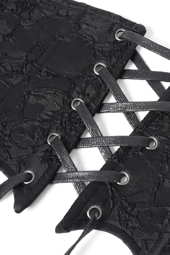 embroidered lace up corset 