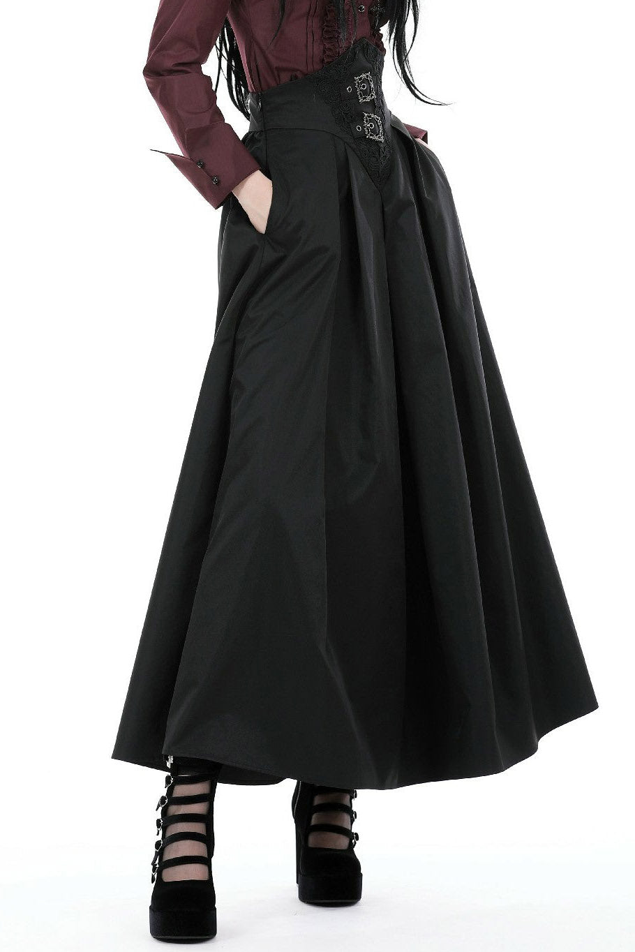 Corseted Waist Maxi Skirt [With Pockets]