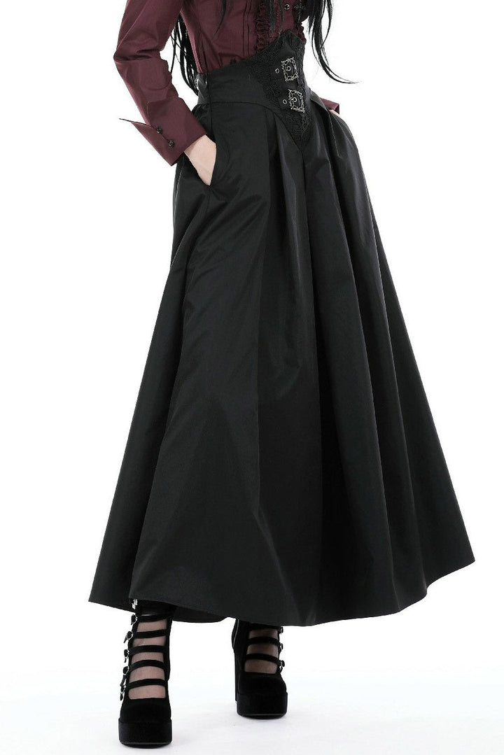 Corseted Waist Maxi Skirt [With Pockets] - skirts - VampireFreaks - Dark In Love