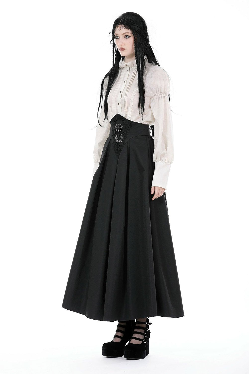 Corseted Waist Maxi Skirt [With Pockets] - skirts - VampireFreaks - Dark In Love