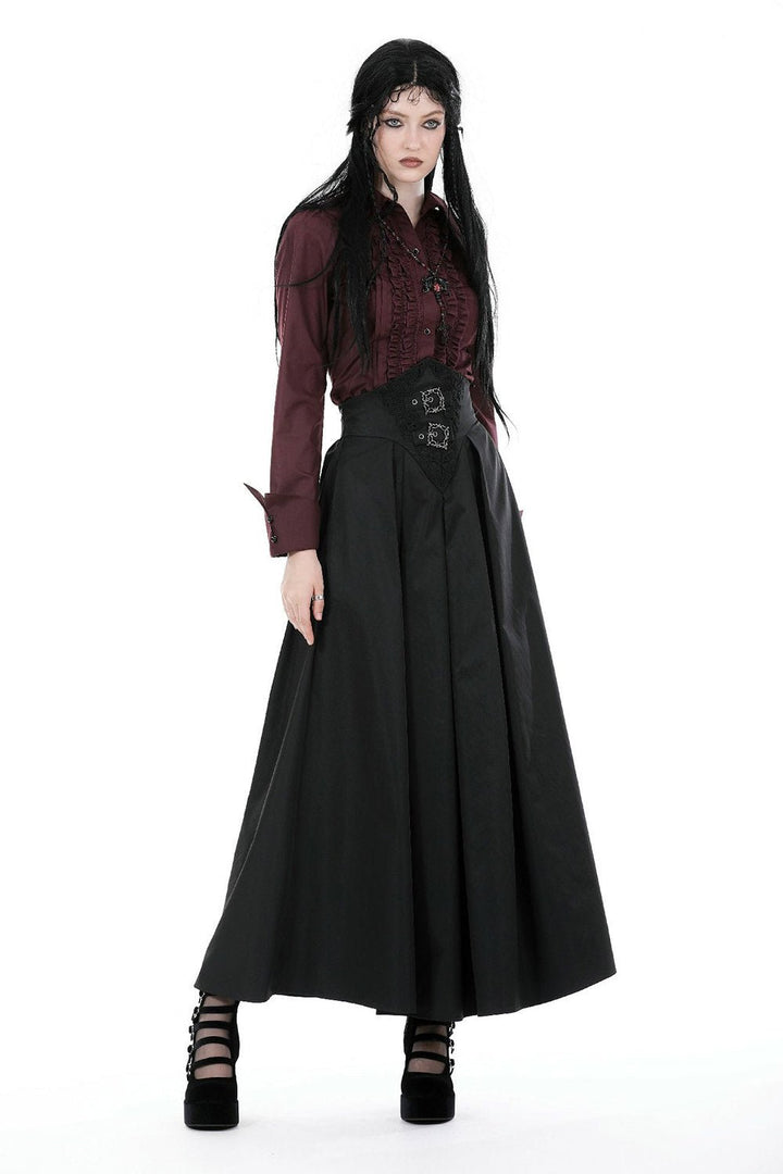 Corseted Waist Maxi Skirt [With Pockets] - skirts - VampireFreaks - Dark In Love