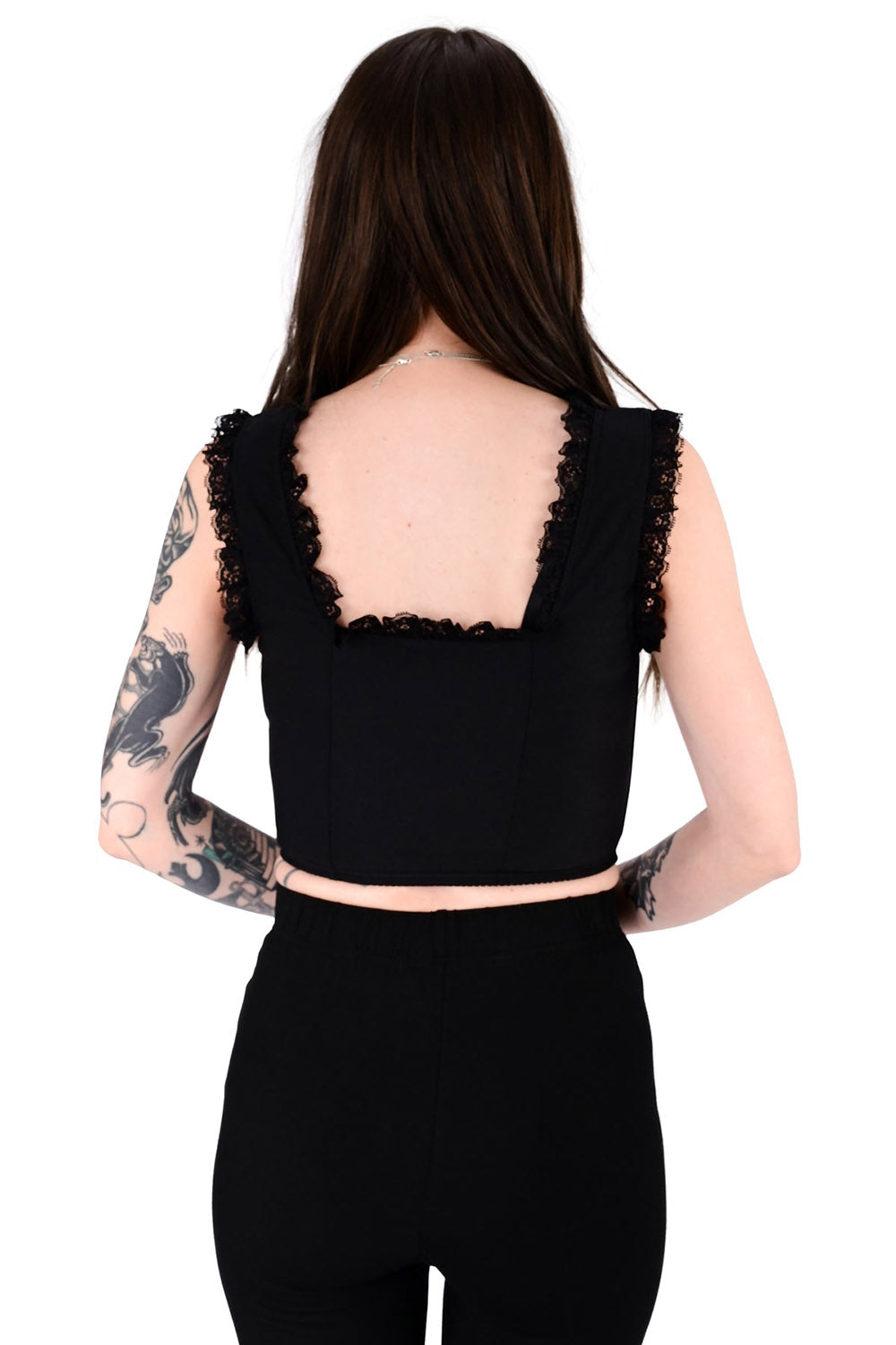 lace hem gothic corset bodice top by foxblood