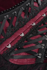 embroidered romantic goth lace-up top