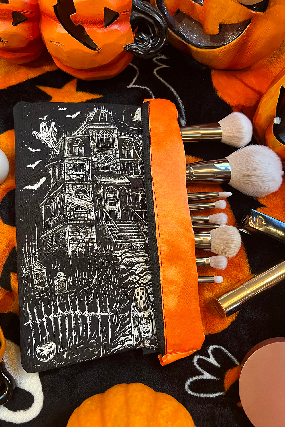 pumpkin makeup bag