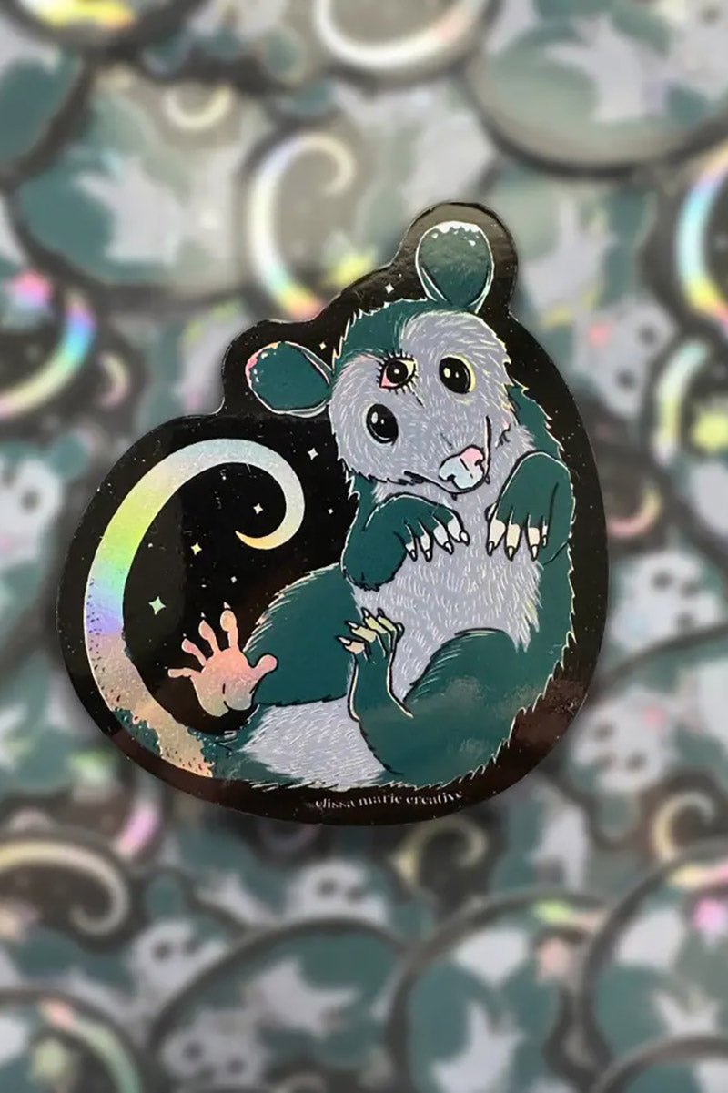 Cosmic Opossum Holo Sticker