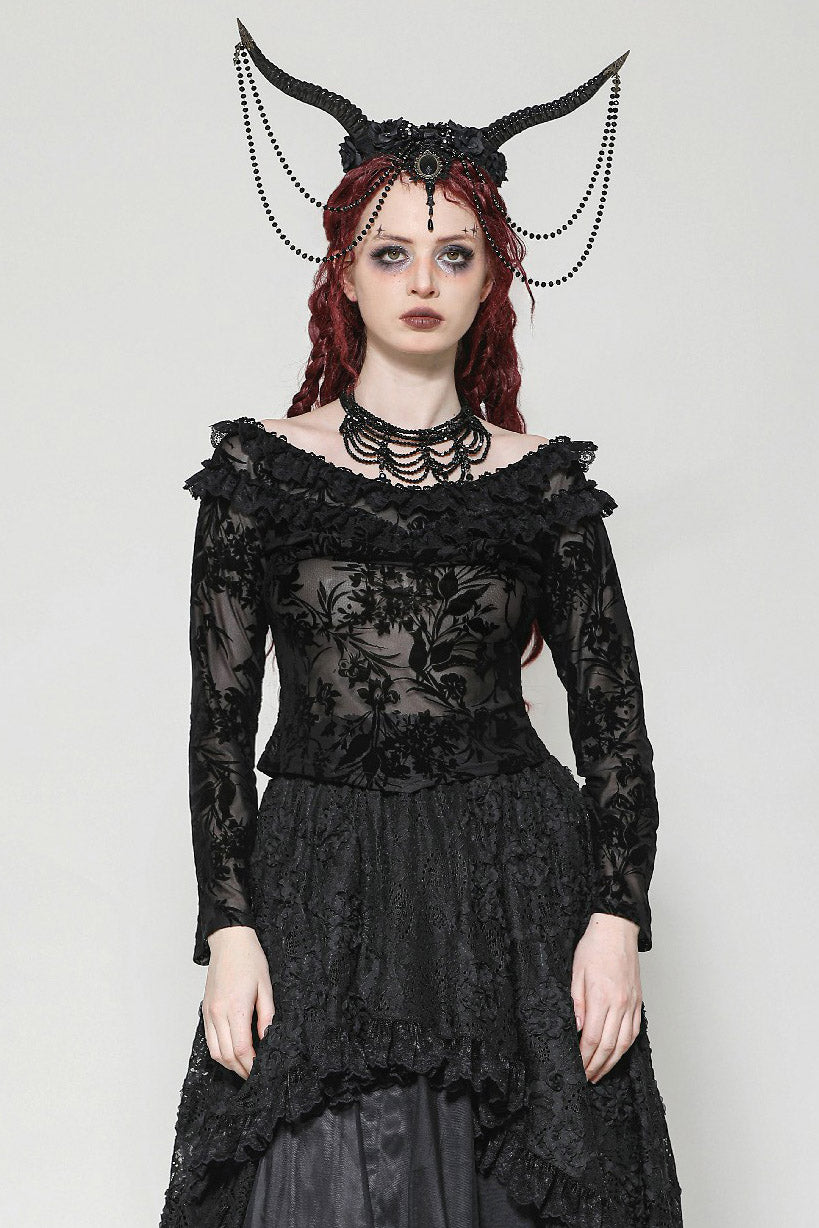 ruffled romantic goth top
