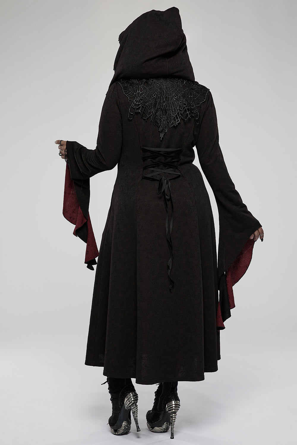 Cottagecore Creature Cloak [BLACK/RED] - womens outerwear - VampireFreaks - Punk Rave