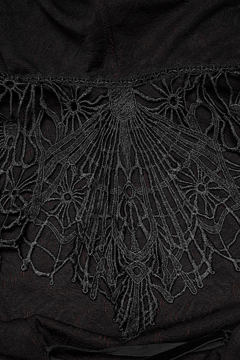 Cottagecore Creature Cloak [BLACK/RED] - womens outerwear - VampireFreaks - Punk Rave