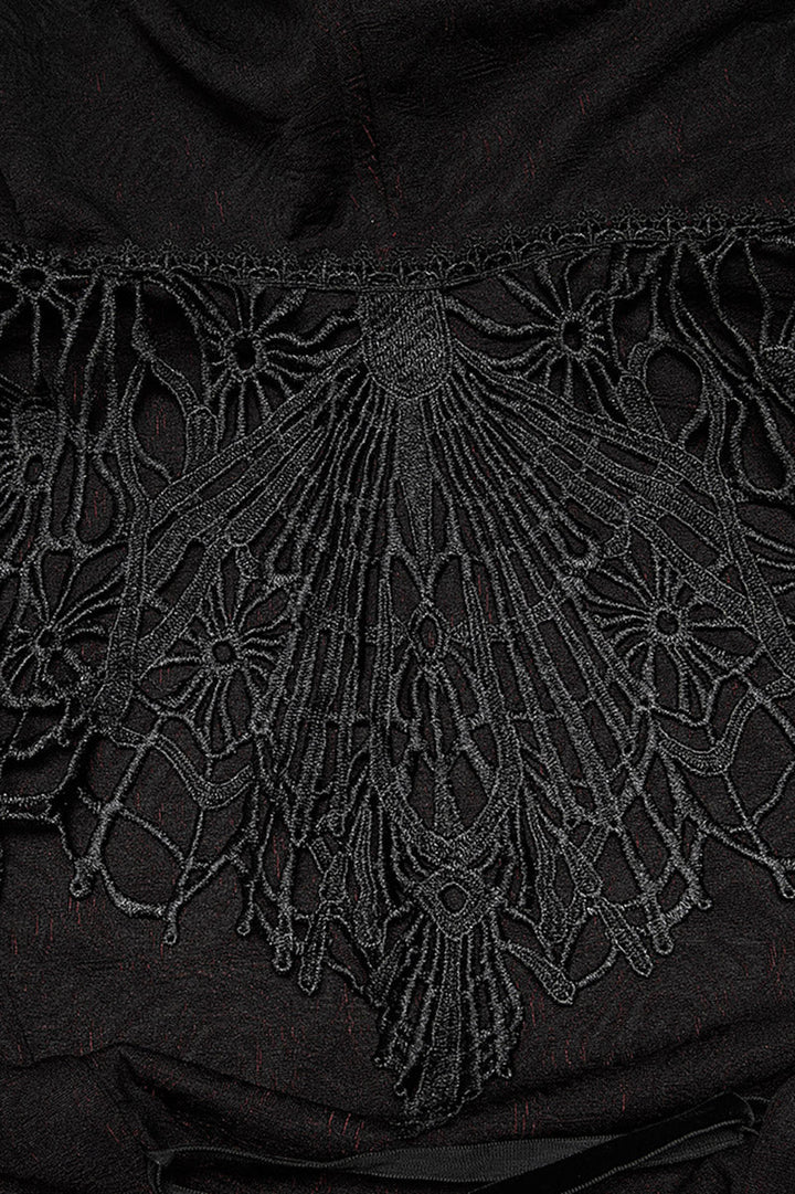 Cottagecore Creature Cloak [BLACK/RED] - womens outerwear - VampireFreaks - Punk Rave
