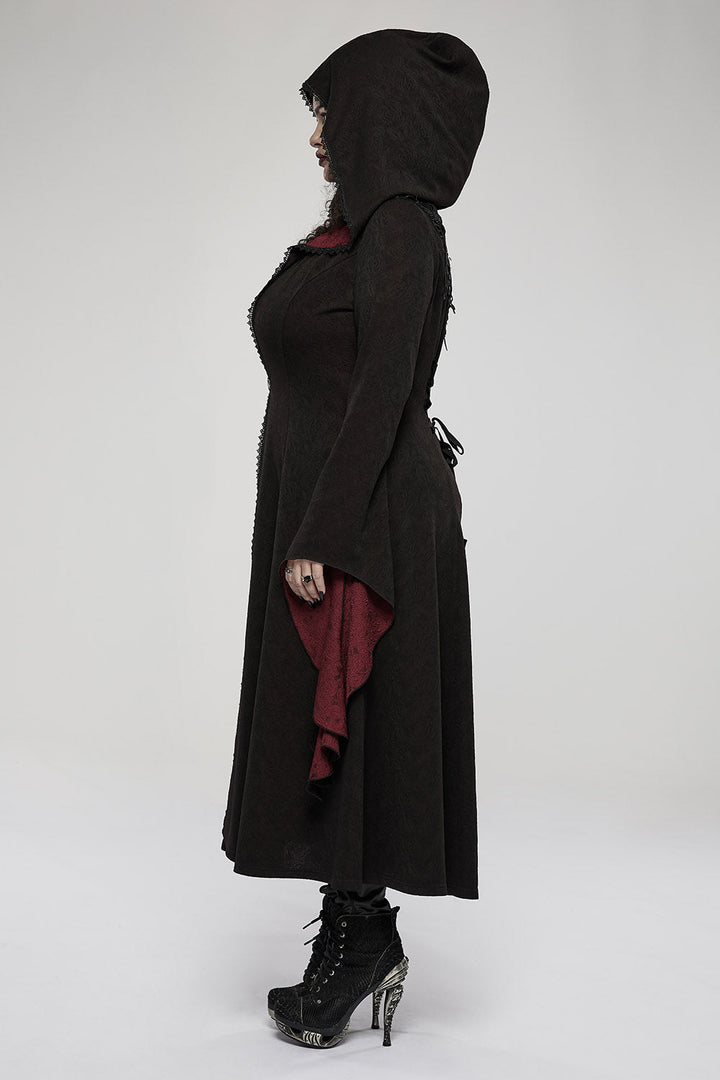 Cottagecore Creature Cloak [BLACK/RED] - womens outerwear - VampireFreaks - Punk Rave