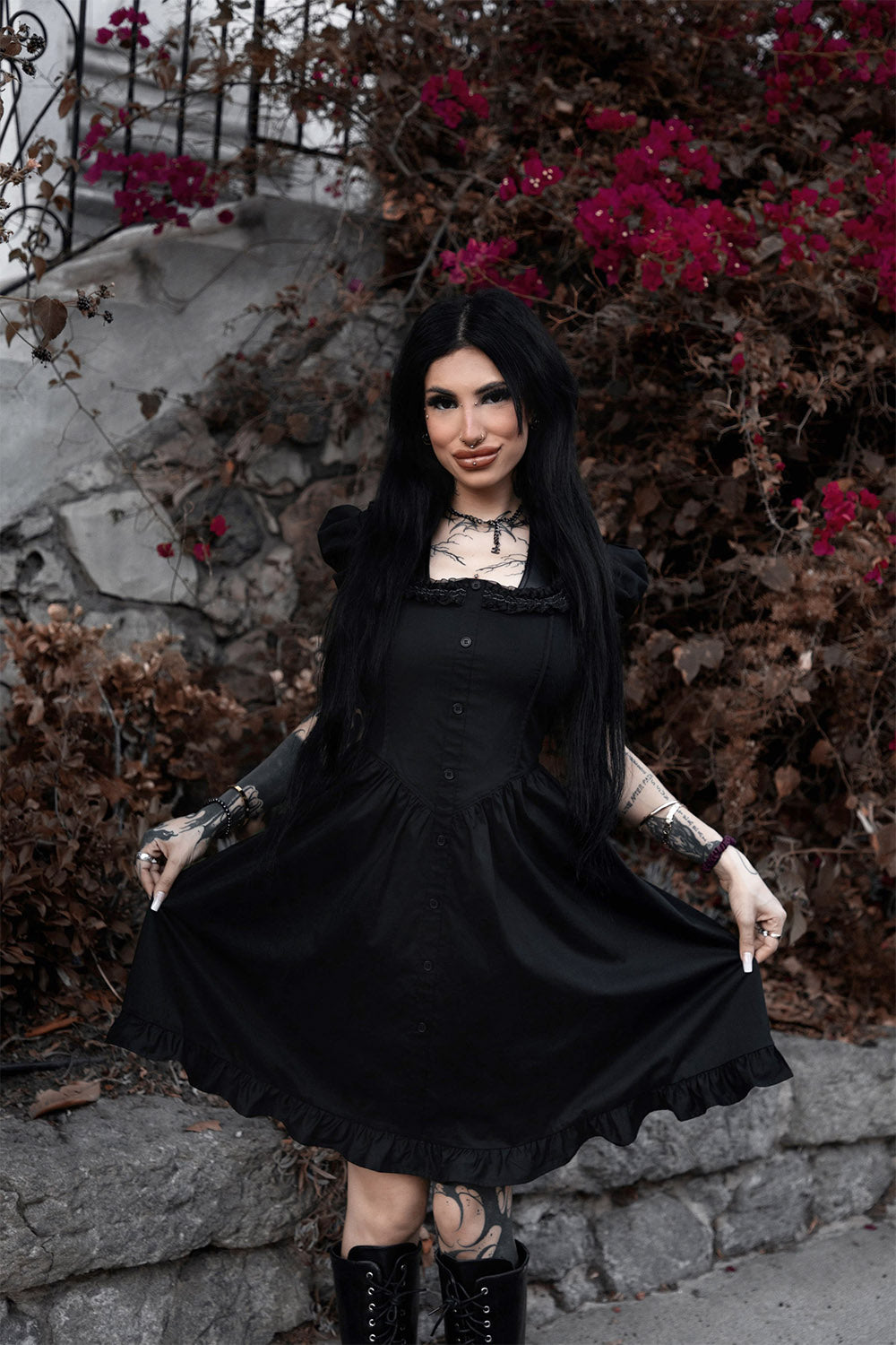 vintage gothic mini dress