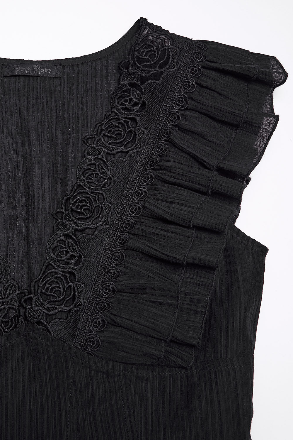 embroidered gothic rose cut-out dress