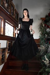 plus size gothic dress with ruffle hem