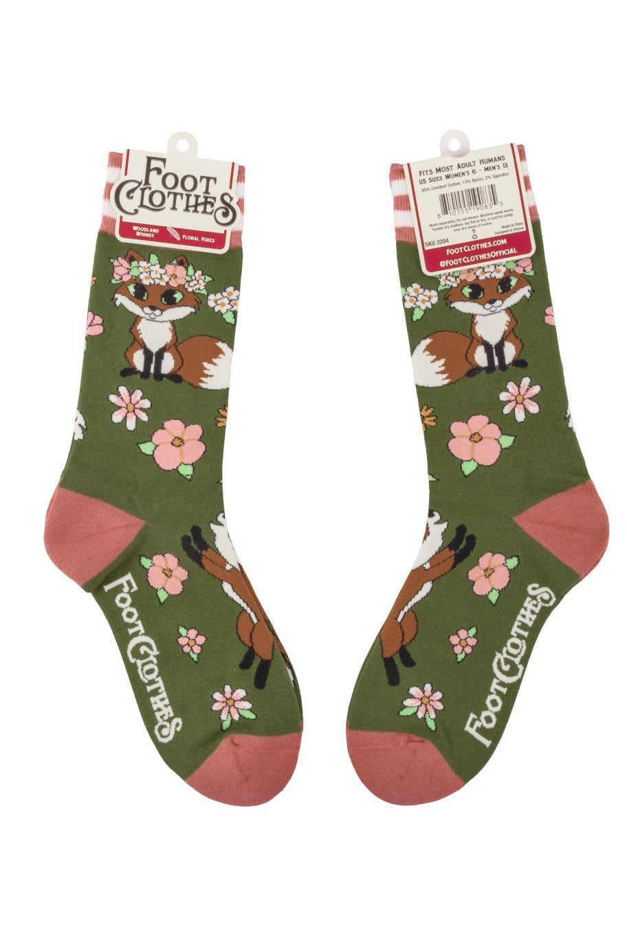 flower crown fox socks