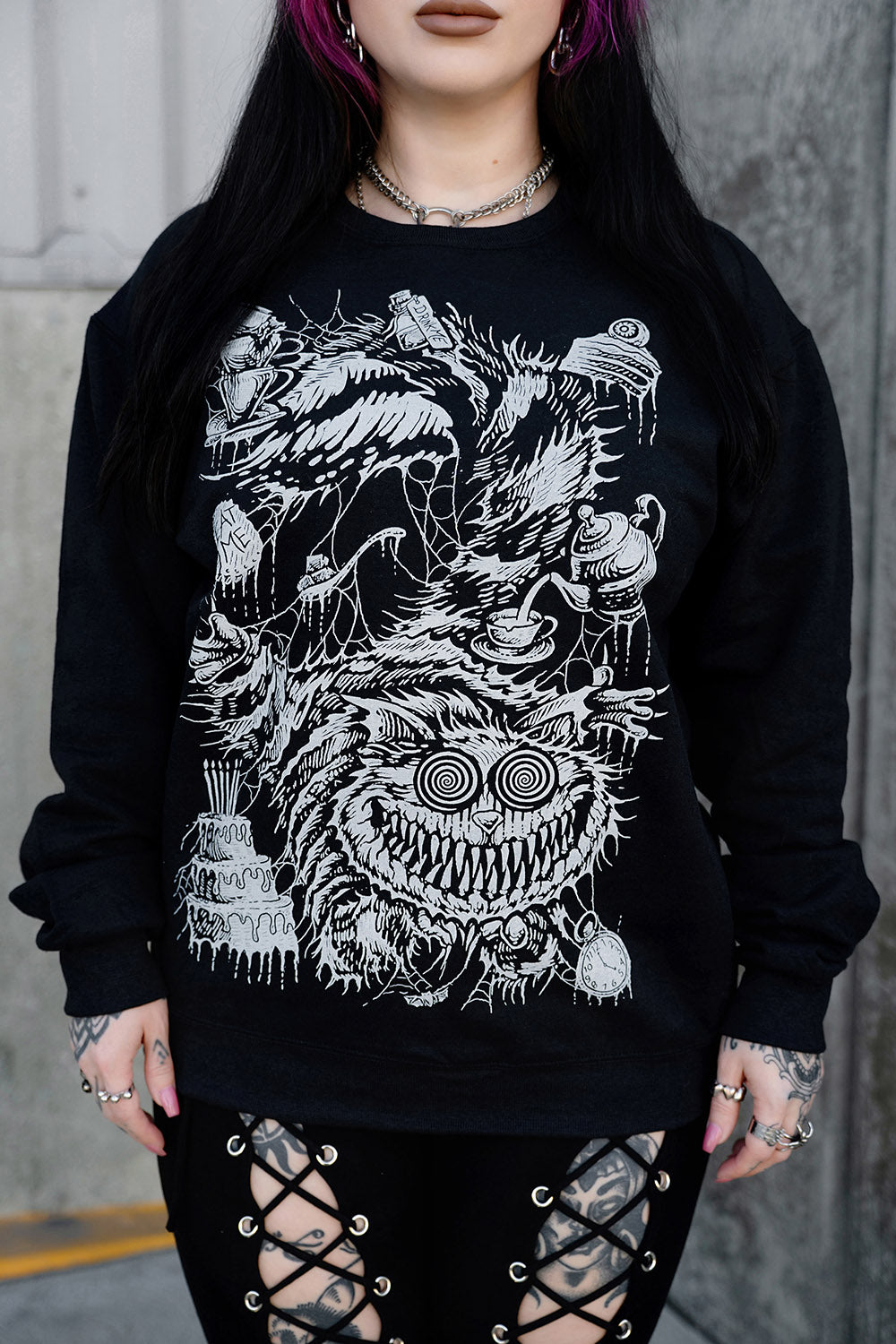 dark cheshire cat alice in wonderland sweatshirt