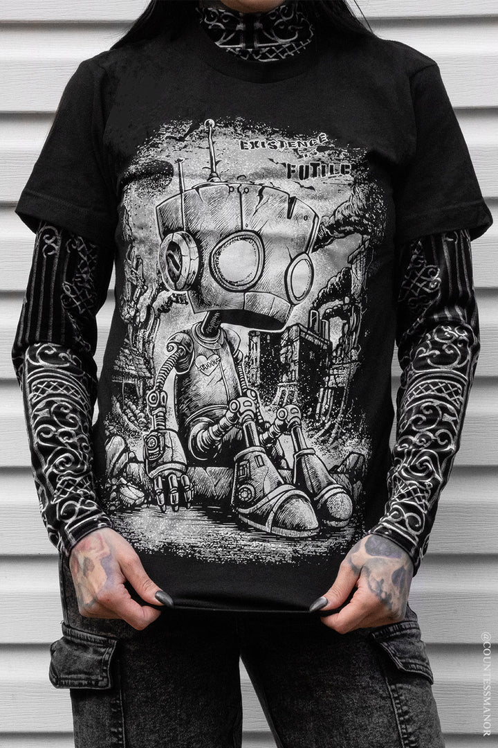spooky sci-fi robot tshirt
