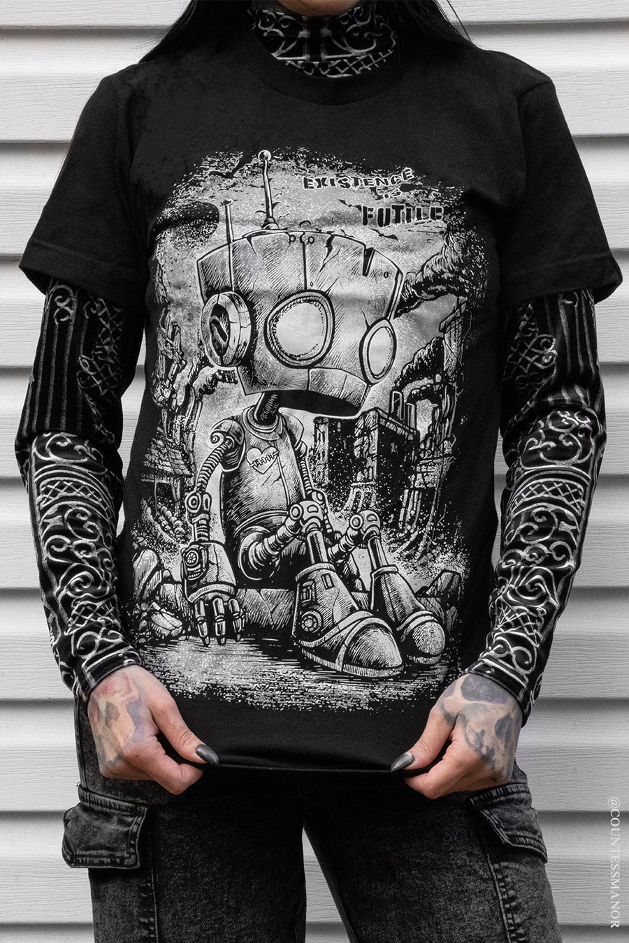 spooky sci-fi robot tshirt