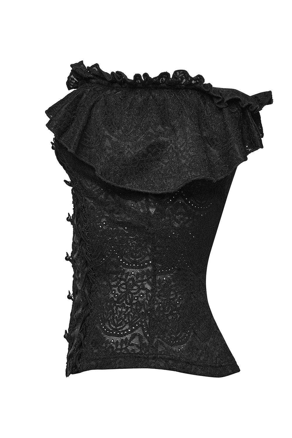 romantic goth ruffled off the shoulder top