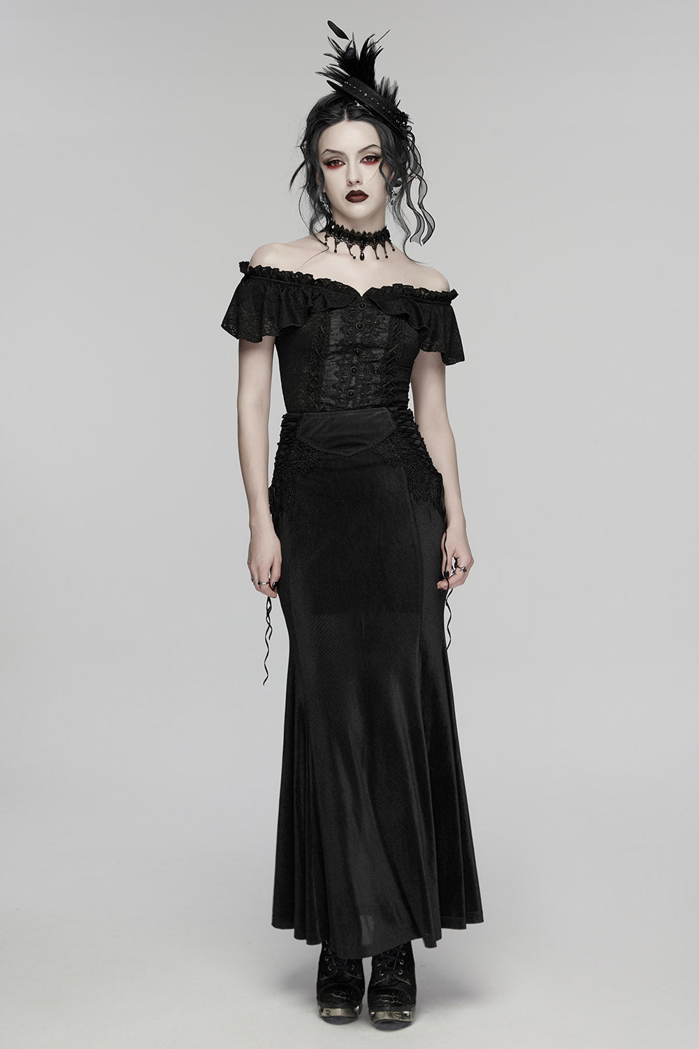 Edwardian ruffled off the shoulder top