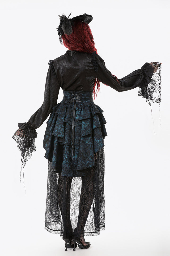 victorian skirt with ruffled tail