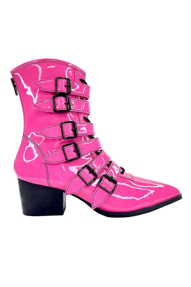 Coven Boots [HOT PINK PATENT] - womens shoes - VampireFreaks - Strangecvlt