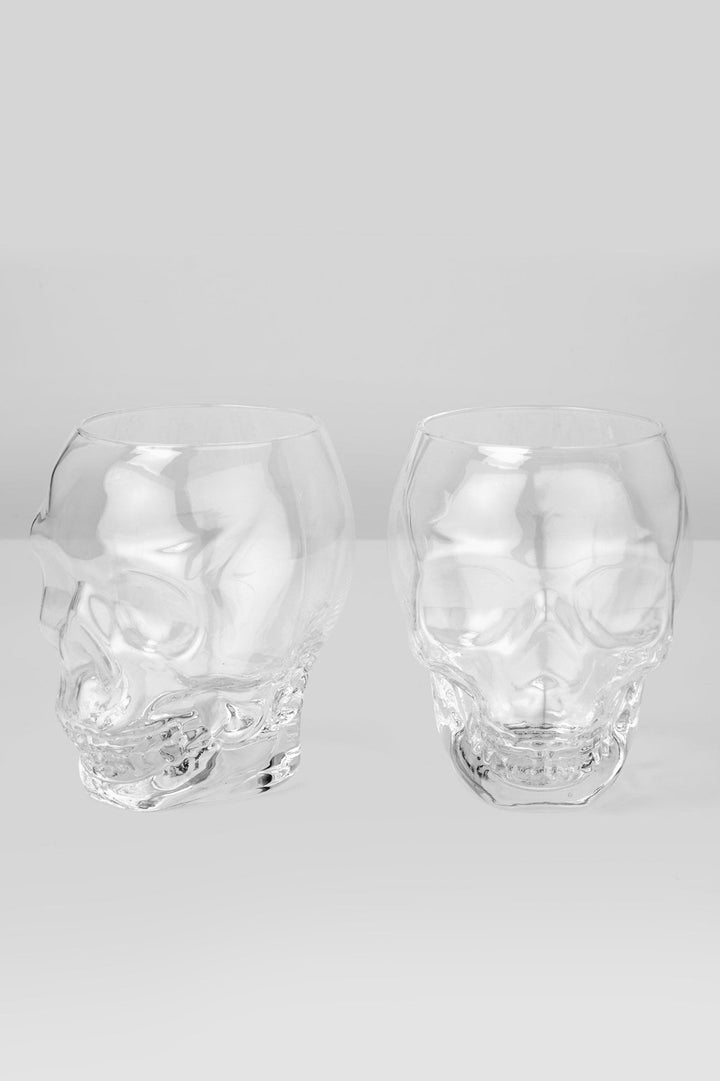 Cranium Drinking Glasses [CLEAR] - housewares - VampireFreaks - Killstar