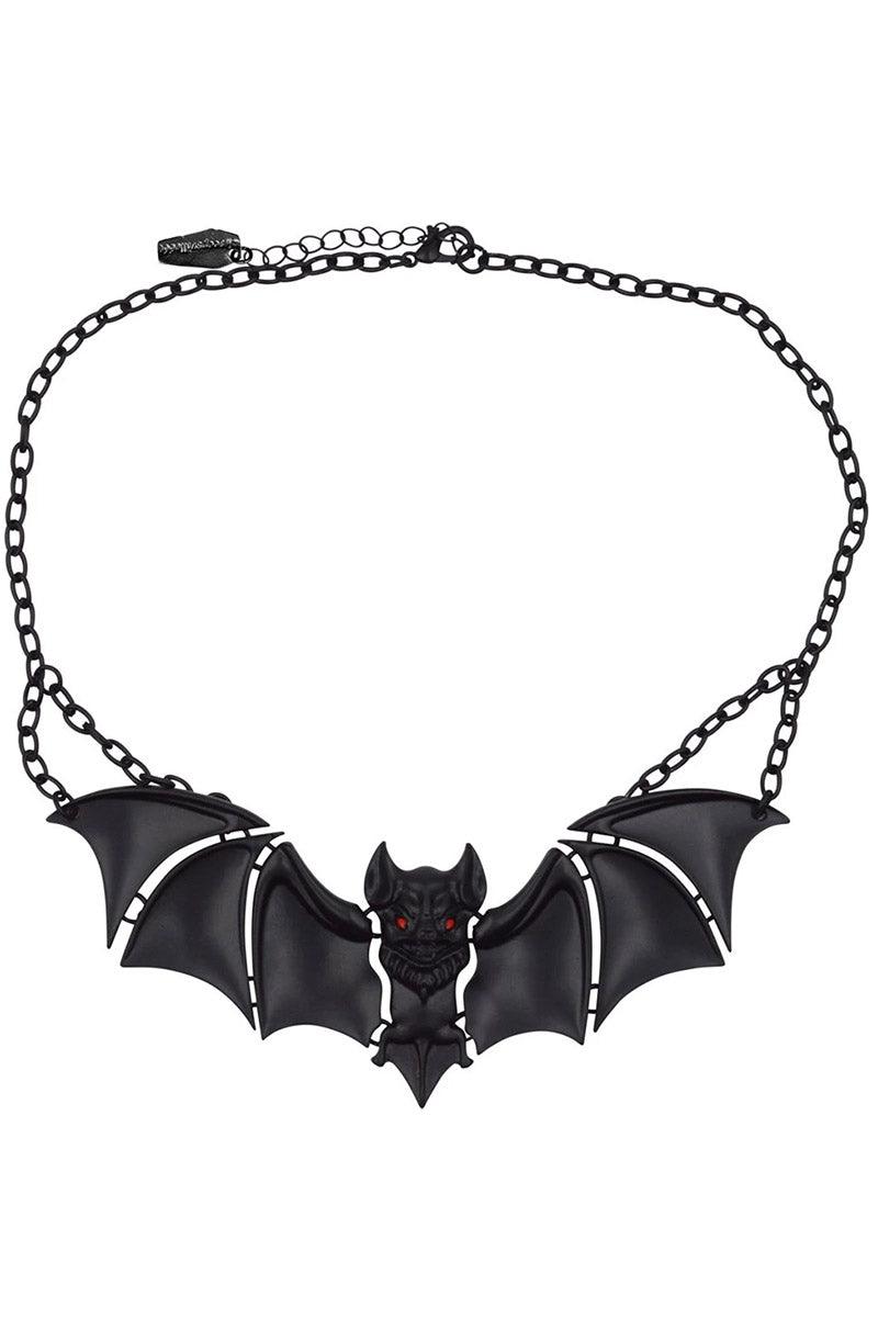 Creature of the Night Bat Necklace [Black] - jewelry - VampireFreaks - Kreepsville