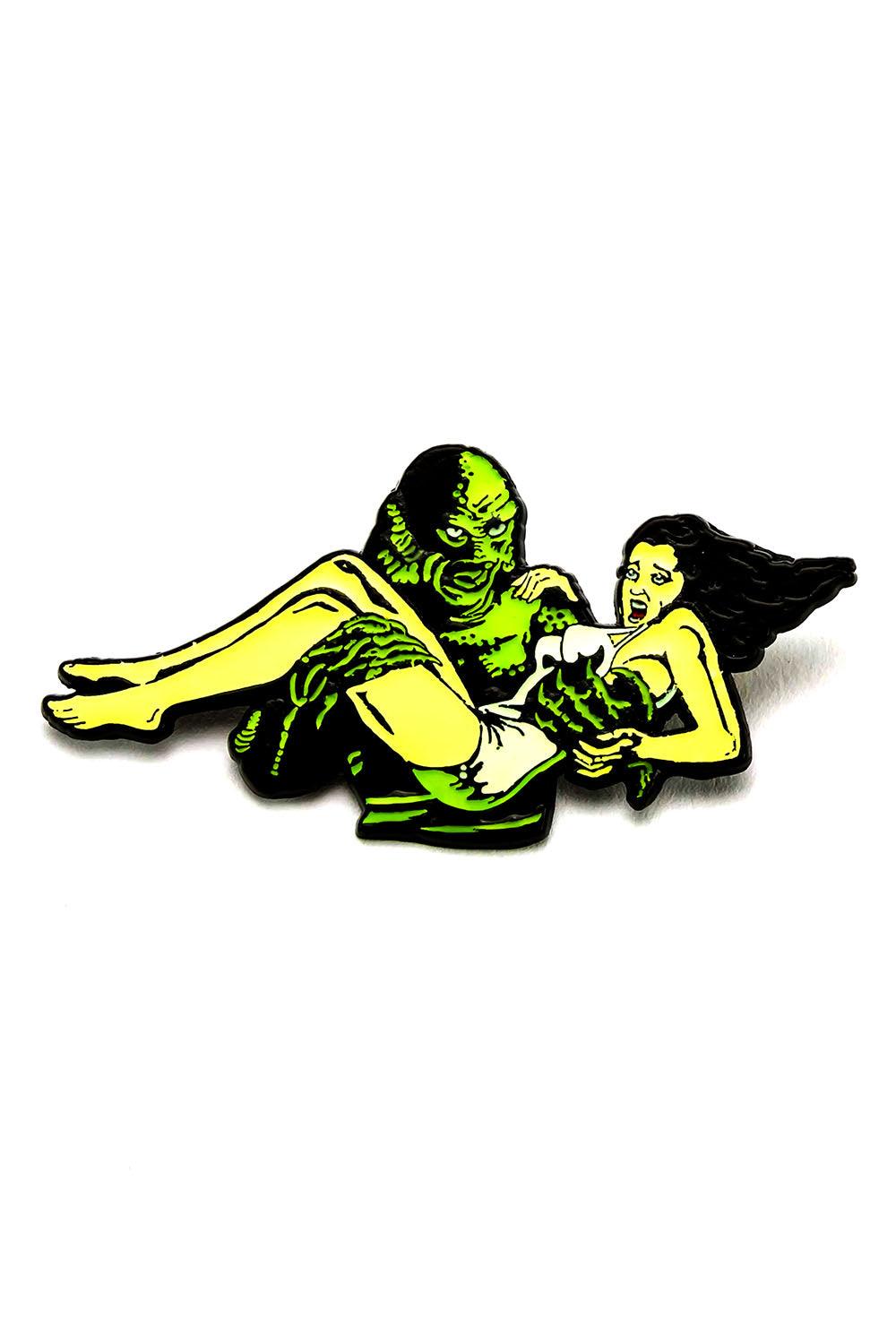 Creature with Damsel Enamel Pin [Glows in the Dark!] - pins & patches - VampireFreaks - Rock Rebel