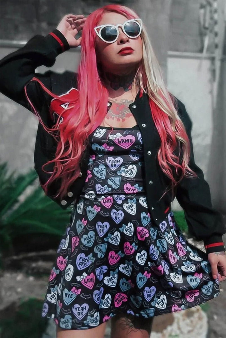 Creepy Candy Hearts Skater Dress - dresses - VampireFreaks - Too Fast