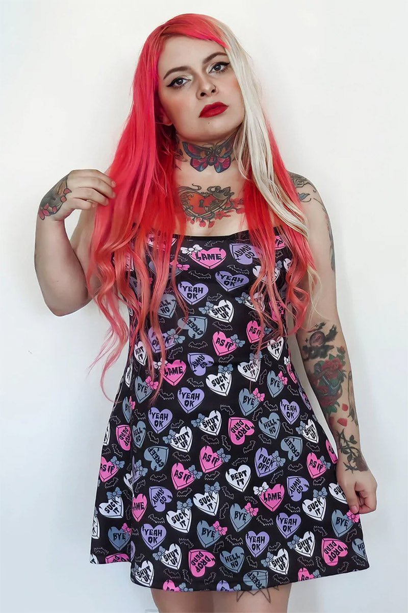 Creepy Candy Hearts Skater Dress - dresses - VampireFreaks - Too Fast